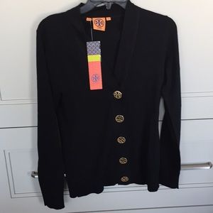 Authentic black Tory Burch Simone cardigan